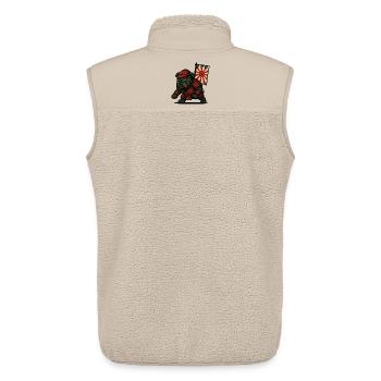 Bulldog Samurai Rising - Unisex Sherpa Gilet by Stanley/Stella - beige - Back - AI Model Male 178 light (178cm)