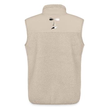 Masque de contraste abstrait pour les lignes du visage - Veste sans manches sherpa unisexe Stanley/Stella - beige - Dos - AI Model Male 178 light (178cm)