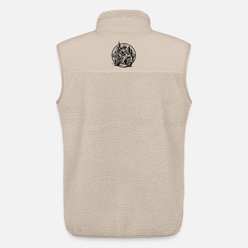 Biker, der auf ein Abenteuer geht - Unisex Sherpaweste von Stanley/Stella - Beige