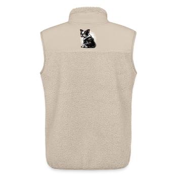 Boston Terrier Boston Terrier Owner Bostie - Unisex Sherpa Gilet by Stanley/Stella - beige - Back - AI Model Male 178 light (178cm)
