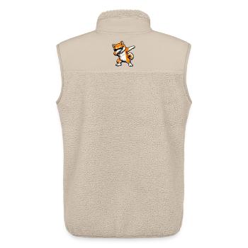 Dabbing Akita Inu in Comic Style - Unisex Sherpa Gilet by Stanley/Stella - beige - Back - AI Model Male 178 light (178cm)