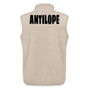 Antilope. Für Rollstuhlfahrer mit Humor # - Unisex Sherpaweste von Stanley/Stella - Beige - Hinten - AI Model Male 178 light (178cm)