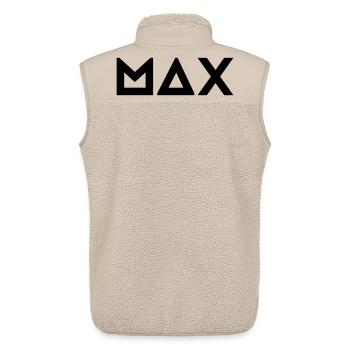First name Max - Unisex Sherpa Gilet by Stanley/Stella - beige - Back - AI Model Male 178 light (178cm)