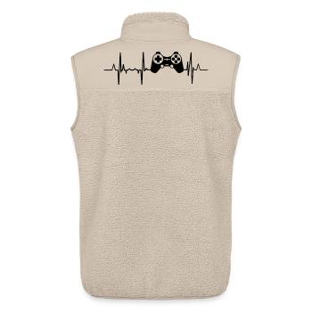 Herzschlag Gaming - Unisex Sherpaweste von Stanley/Stella - Beige - Hinten - AI Model Male 178 light (178cm)