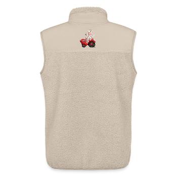 Cow drives a tractor - Unisex Sherpa Gilet by Stanley/Stella - beige - Back - AI Model Male 178 light (178cm)