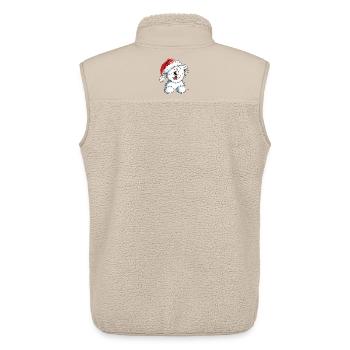 Neugierige Weihnachtskatze - Katze - Geschenk - Unisex Sherpaweste von Stanley/Stella - Beige - Hinten - AI Model Male 178 light (178cm)