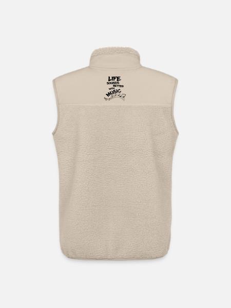 Life is better with music, musician singing* - Unisex Sherpa Gilet by Stanley/Stella - beige