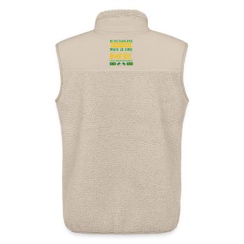 Supporter du Brésil cadeau supporter brésilien - Veste sans manches sherpa unisexe Stanley/Stella - beige - Dos - AI Model Male 178 light (178cm)