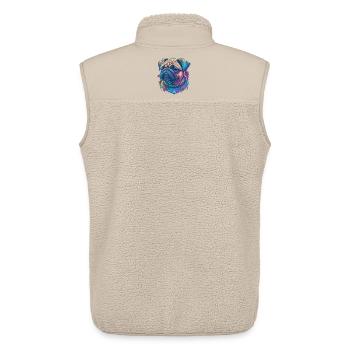 Mops Kopf - Unisex Sherpaweste von Stanley/Stella - Beige - Hinten - AI Model Male 178 light (178cm)