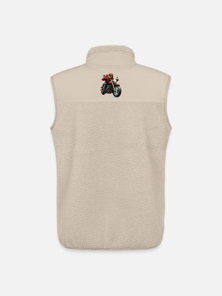 Chickens Motorcycle - Unisex Sherpa Gilet by Stanley/Stella - beige