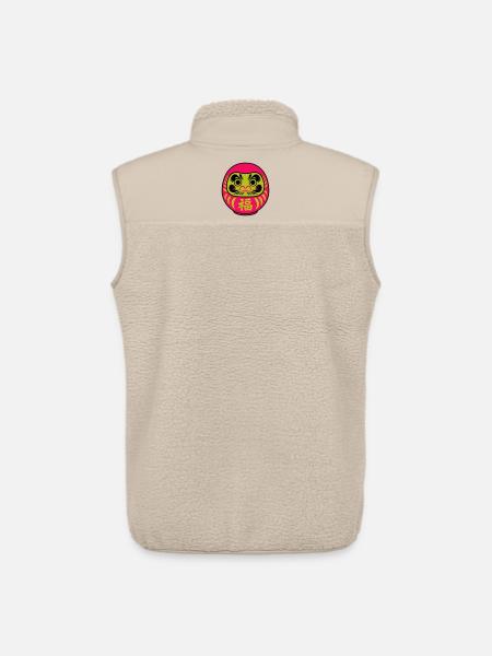 Farbige Daruma mit Glückssymbolen - Unisex Sherpaweste von Stanley/Stella - Beige