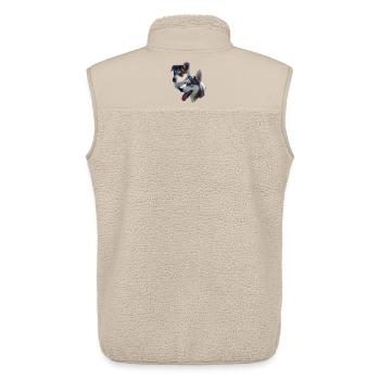 Husky Double Portrait - Veste sans manches sherpa unisexe Stanley/Stella - beige - Dos - AI Model Male 178 light (178cm)