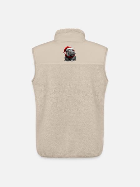 Hippos Christmas - Unisex Sherpa Gilet by Stanley/Stella - beige
