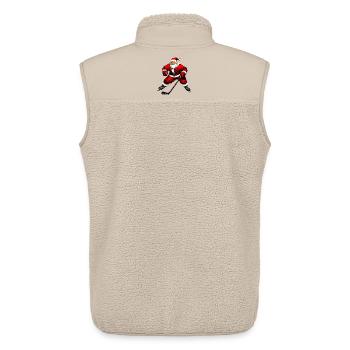 Weihnachten Eishockeyspieler - Unisex Sherpaweste von Stanley/Stella - Beige - Hinten - AI Model Male 178 light (178cm)