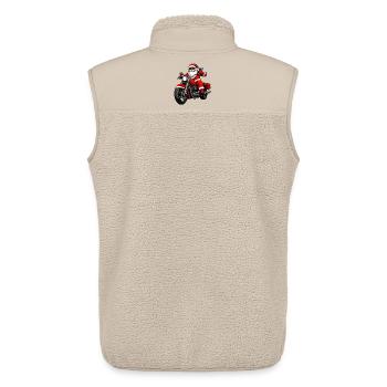 Motorradfahrer Weihnachten - Unisex Sherpaweste von Stanley/Stella - Beige - Hinten - AI Model Male 178 light (178cm)
