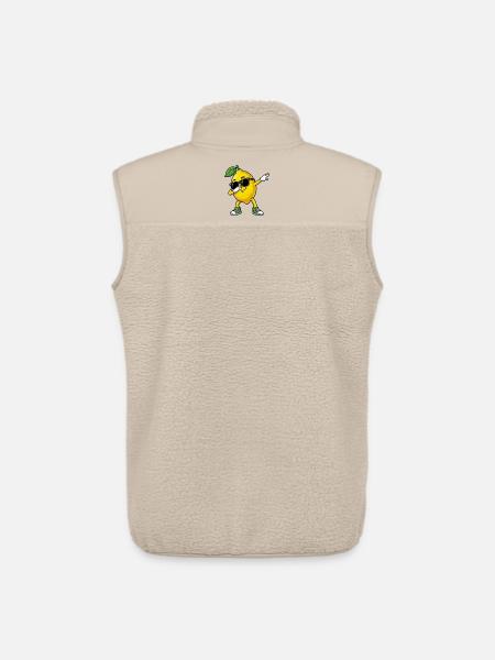Funny Lemon in Dab Pose Cartoon - Unisex Sherpa Gilet by Stanley/Stella - beige