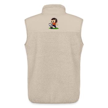 Footballeur hérisson - Veste sans manches sherpa unisexe Stanley/Stella - beige - Dos - AI Model Male 178 light (178cm)
