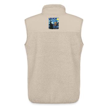 Van Gogh Baby Monkey Punch Cute Macaque - Unisex Sherpa Gilet by Stanley/Stella - beige - Back - AI Model Male 178 light (178cm)