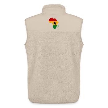 Drapeau du Ghana Afrique - Veste sans manches sherpa unisexe Stanley/Stella - beige - Dos - AI Model Male 178 light (178cm)