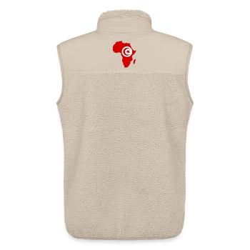 Drapeau de la Tunisie Afrique - Veste sans manches sherpa unisexe Stanley/Stella - beige - Dos - AI Model Male 178 light (178cm)