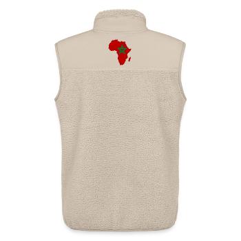 Pavillon du Maroc Afrique - Veste sans manches sherpa unisexe Stanley/Stella - beige - Dos - AI Model Male 178 light (178cm)