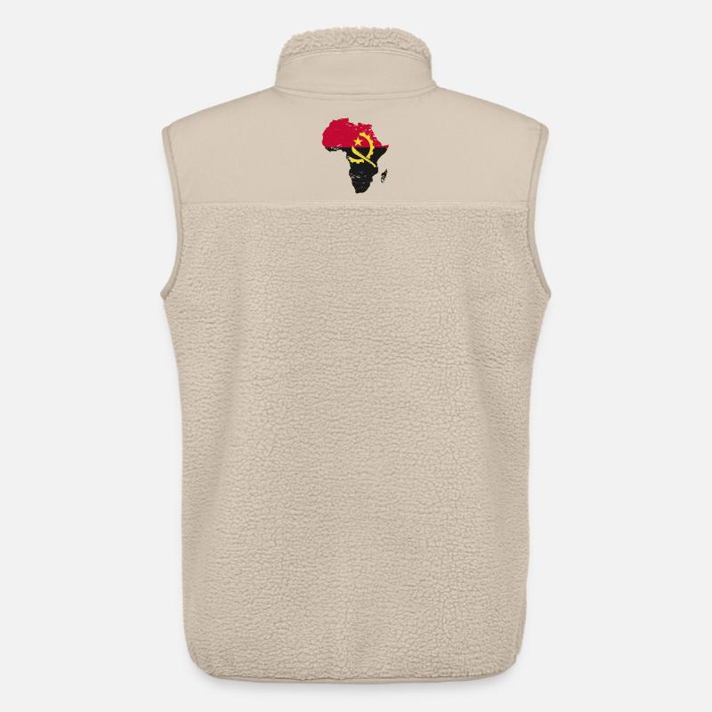 Drapeau de l’Angola Afrique - Veste sans manches sherpa unisexe Stanley/Stella - beige