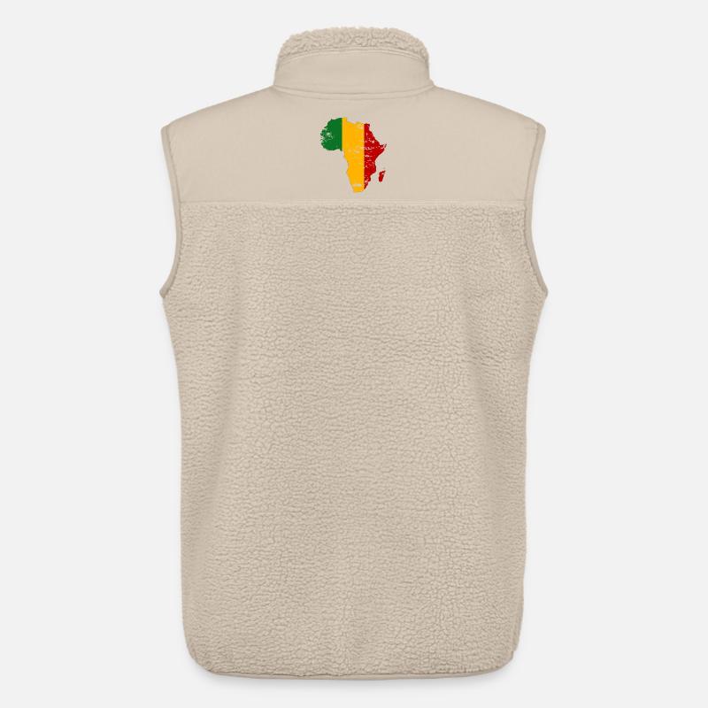 Drapeau du Mali Afrique utilisé - Veste sans manches sherpa unisexe Stanley/Stella - beige