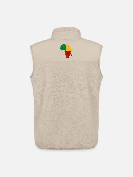 Drapeau du Bénin Afrique utilisé - Veste sans manches sherpa unisexe Stanley/Stella - beige