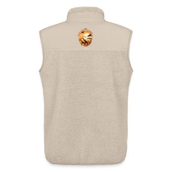 Silhouette des girafes au coucher de soleil de Savannah - Veste sans manches sherpa unisexe Stanley/Stella - beige - Dos - AI Model Male 178 light (178cm)