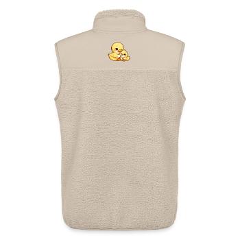 Mama Duck und ihr Küken kuscheln zusammen - Unisex Sherpaweste von Stanley/Stella - Beige - Hinten - AI Model Male 178 light (178cm)