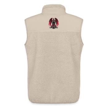 Ange Guerrier Chevalier Templier Ailes Rouges Goth - Veste sans manches sherpa unisexe Stanley/Stella - beige - Dos - AI Model Male 178 light (178cm)