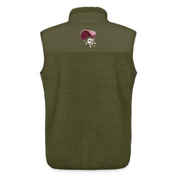 Abenteuer Katze Als Fallschirmspringer  - Unisex Sherpaweste von Stanley/Stella - Khaki - Hinten - AI Model Male 178 light (178cm)