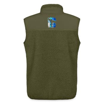 Retro Karate - Kickboxer - Fightclub Kampfsport - Unisex Sherpaweste von Stanley/Stella - Khaki - Hinten - AI Model Male 178 light (178cm)