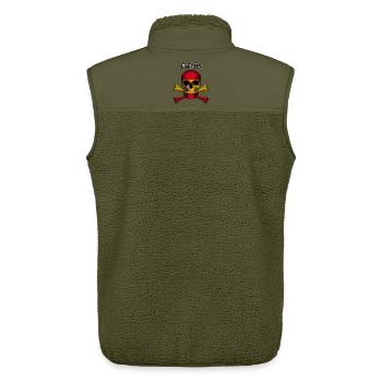 Crâne Jolly Roger Pirate Flag Espana R6Z - Veste sans manches sherpa unisexe Stanley/Stella - kaki - Dos - AI Model Male 178 light (178cm)