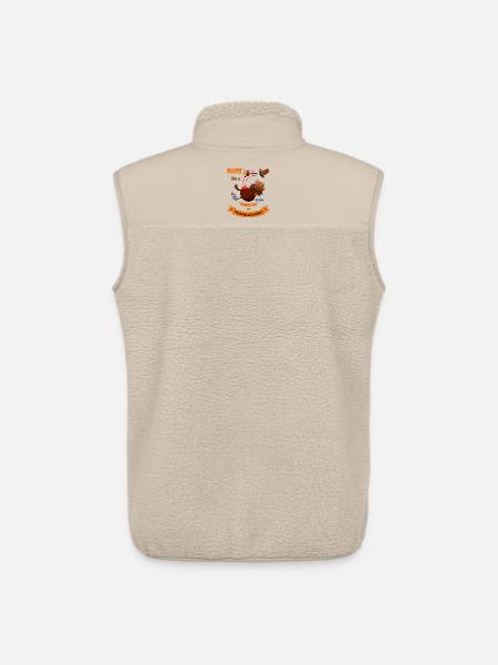 Run Like A Turkey On Thanksgiving Funny Trot - Unisex Sherpa Gilet by Stanley/Stella - beige