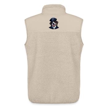 Chiens Police - Veste sans manches sherpa unisexe Stanley/Stella - beige - Dos - AI Model Male 178 light (178cm)
