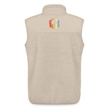 Vintage cricket helmet sketch - Unisex Sherpa Gilet by Stanley/Stella - beige - Back - AI Model Male 178 light (178cm)