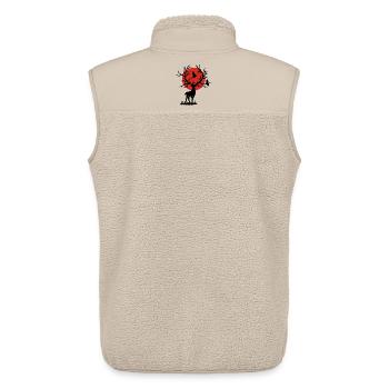 The Black Deer and the Red Sun - Unisex Sherpa Gilet by Stanley/Stella - beige - Back - AI Model Male 178 light (178cm)