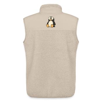 Funny confused penguin with googly eyes - Unisex Sherpa Gilet by Stanley/Stella - beige - Back - AI Model Male 178 light (178cm)