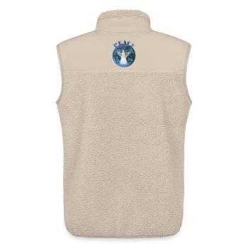 Paix sur Terre avec la protection des anges - Veste sans manches sherpa unisexe Stanley/Stella - beige - Dos - AI Model Male 178 light (178cm)