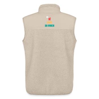 T-shirt créole « Sé boug an mwen » – Complicité - Veste sans manches sherpa unisexe Stanley/Stella - beige - Dos - AI Model Male 178 light (178cm)