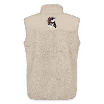 Memento Mori Skull & Raven Roses - Unisex Sherpa Gilet by Stanley/Stella - beige - Back - AI Model Male 178 light (178cm)