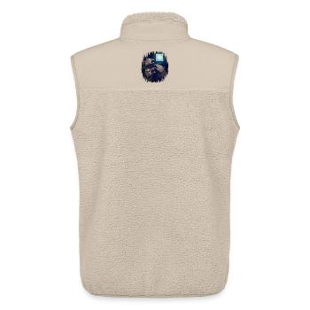 Retro Pixel Art 3 Wolfs Held heult den Mond an - Unisex Sherpaweste von Stanley/Stella - Beige - Hinten - AI Model Male 178 light (178cm)