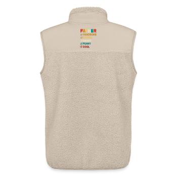 Papa Père Fête des Pères - Veste sans manches sherpa unisexe Stanley/Stella - beige - Dos - AI Model Male 178 light (178cm)