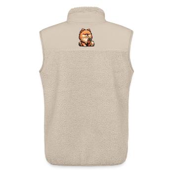 Pomeranian Pomeranian Pomeranian Spitz Dog Miniature Spitz Holder - Unisex Sherpa Gilet by Stanley/Stella - beige - Back - AI Model Male 178 light (178cm)