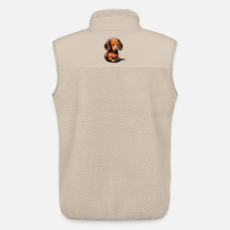 Dackel Dackelbesitzer Dackelliebhaber Dachshund - Unisex Sherpaweste von Stanley/Stella - Beige