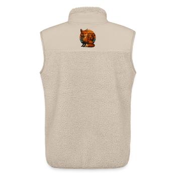 Écureuil-renard amoureux des animaux rétro - Veste sans manches sherpa unisexe Stanley/Stella - beige - Dos - AI Model Male 178 light (178cm)