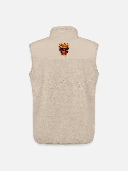 Skull with flowers - Unisex Sherpa Gilet by Stanley/Stella - beige