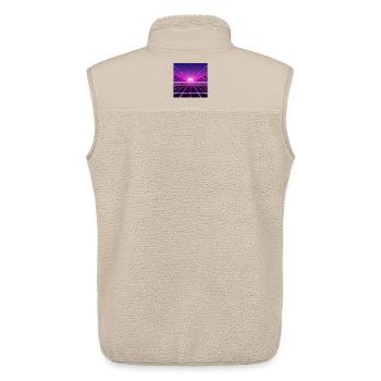 Sonnenuntergang Neon Retrogrid back to 90s - Unisex Sherpaweste von Stanley/Stella - Beige - Hinten - AI Model Male 178 light (178cm)