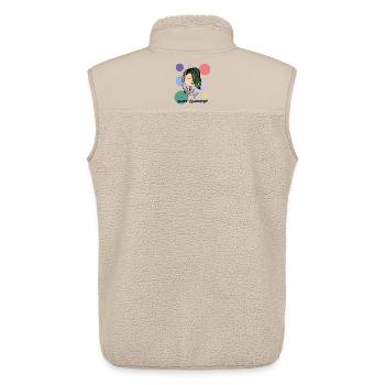 Floraison silencieuse - Art de méditation florale calme - Veste sans manches sherpa unisexe Stanley/Stella - beige - Dos - AI Model Male 178 light (178cm)